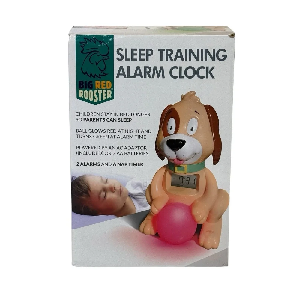 Big Red Rooster Dog Sleep Training Digital Alarm Clock 2 Alarms and Nap Timer
